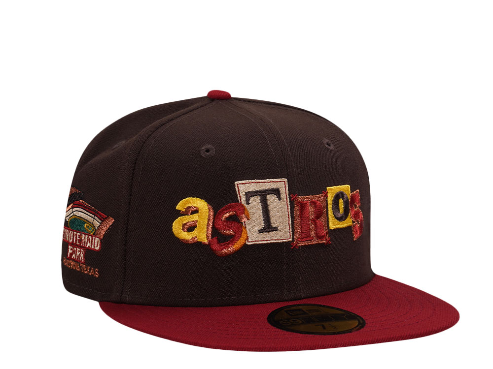 New Era Houston Astros Ransom Note Minute Maid Park Brick Red Two Tone Edition 59Fifty Fitted Hat