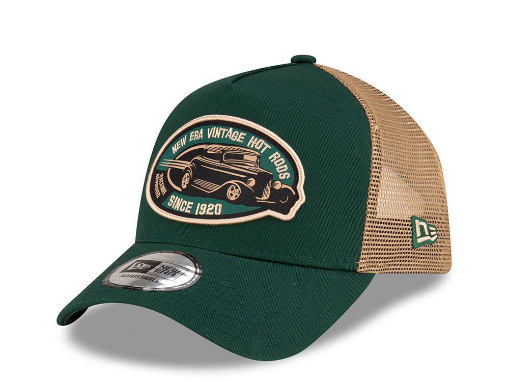 New Era Vintage Hot Rods Green 9Forty A Frame Trucker Snapback Hat