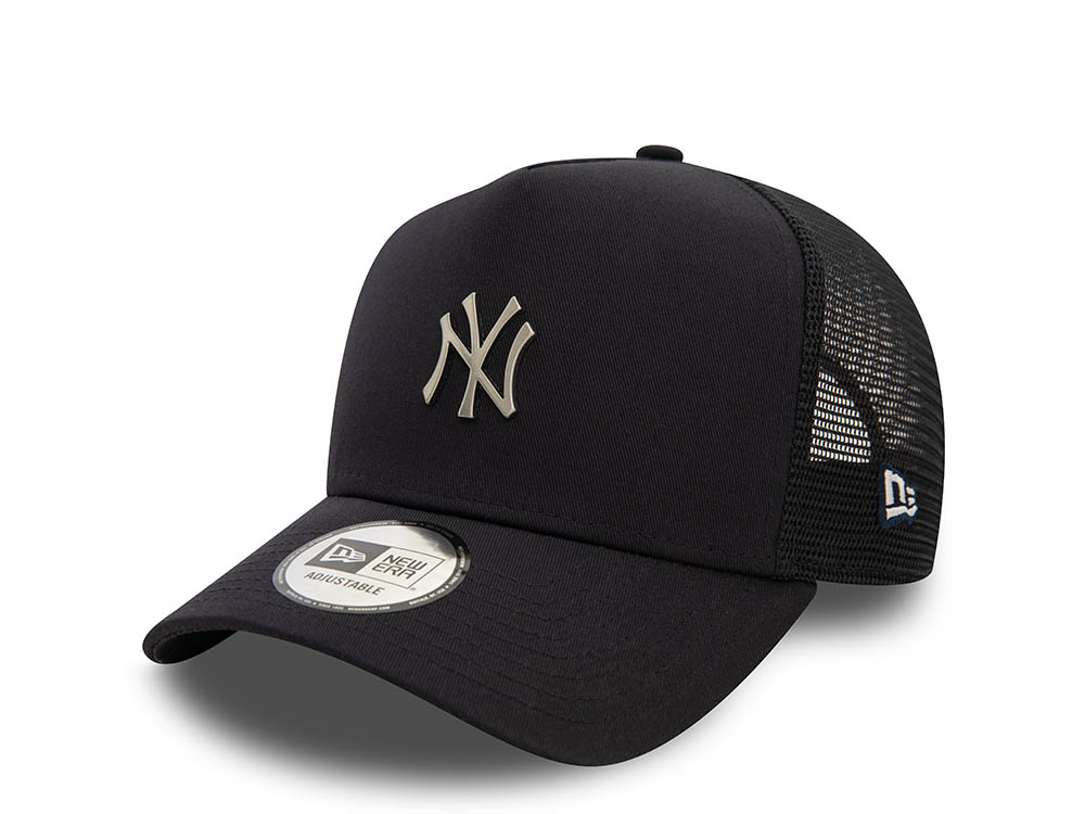 New Era New York Yankees Metal Logo Trucker A Frame Snapback Hat