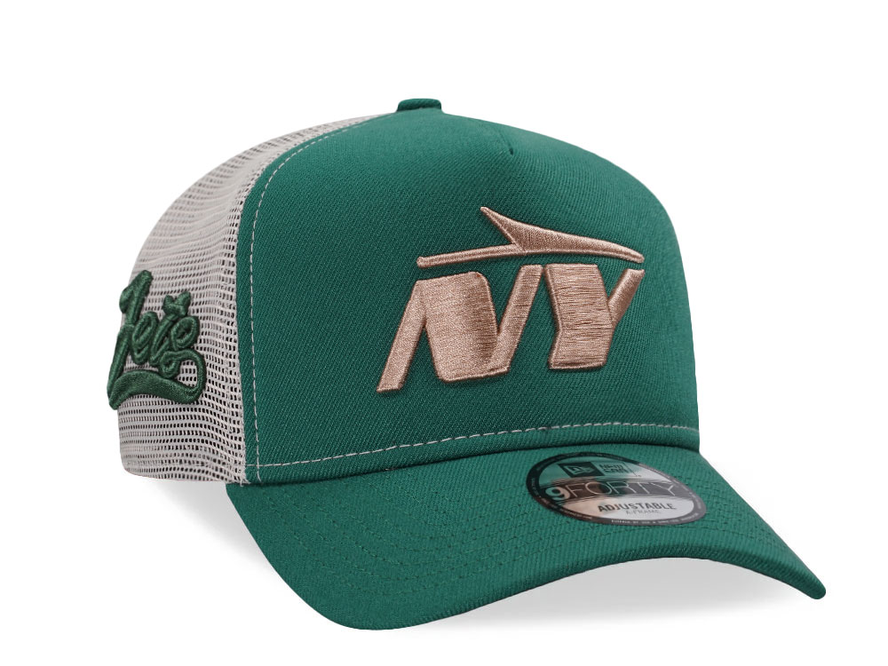 New Era New York Jets Vintage Trucker 9Forty A Frame Snapback Hat