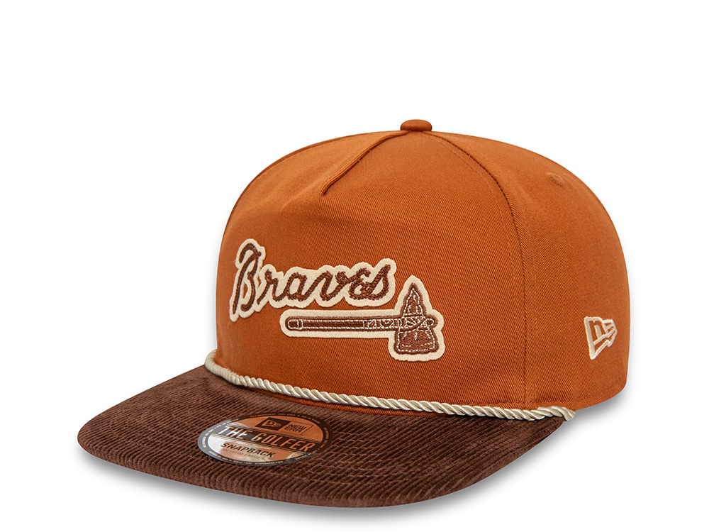 New Era Atlanta Braves Cord Visor Brown Golfer Snapback Hat