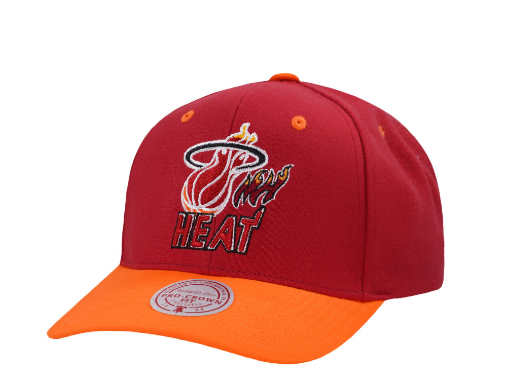 Mitchell & Ness Miami Heat Two Tone Pro Crown Fit Snapback Hat