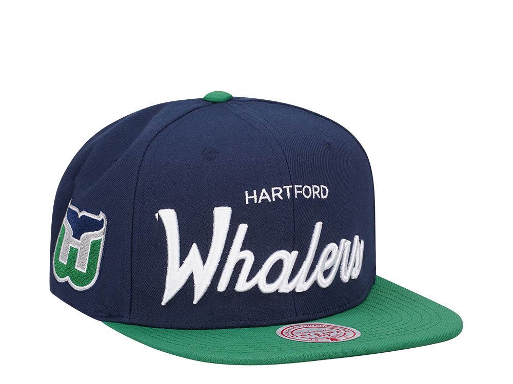 Mitchell & Ness Hartford Whalers Vintage Script Snapback Hat