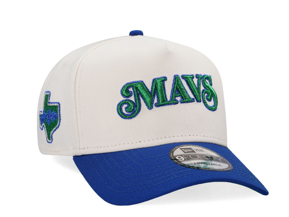 New Era Dallas Mavericks Chrome Metallic Green Two Tone A Frame 9Forty Snapback Hat