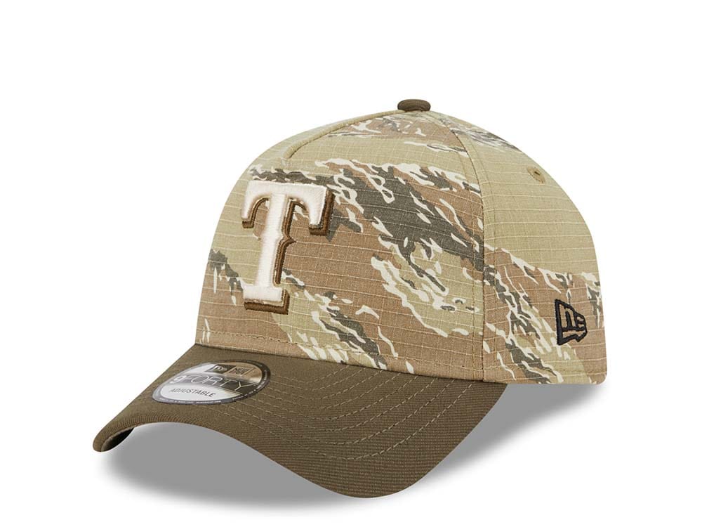 New Era Texas Rangers Tiger Camo Two Tone 9Forty A Frame Snapback Hat