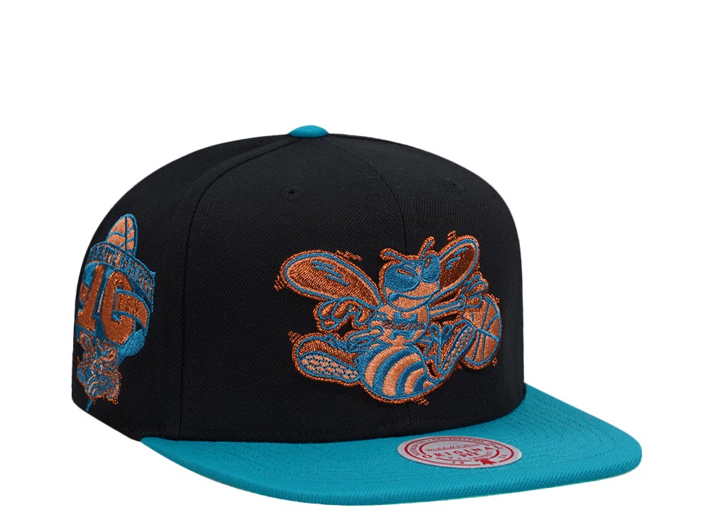 Mitchell & Ness Charlotte Hornets 10th Anniversary Make Cents Black Two Tone Hardwood Classic Snapback Hat