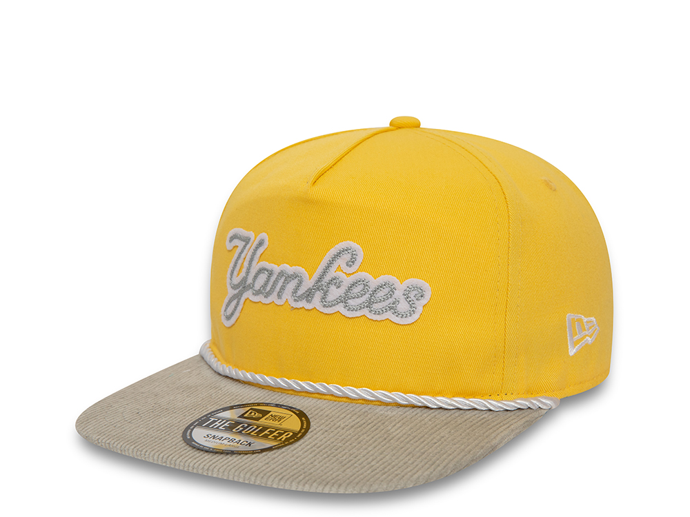 New Era New York Yankees Cord Visor Yellow Golfer Snapback Hat