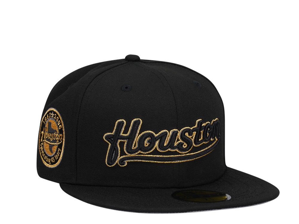 New Era Houston Astros Black Metallics Edition 59Fifty Fitted Hat