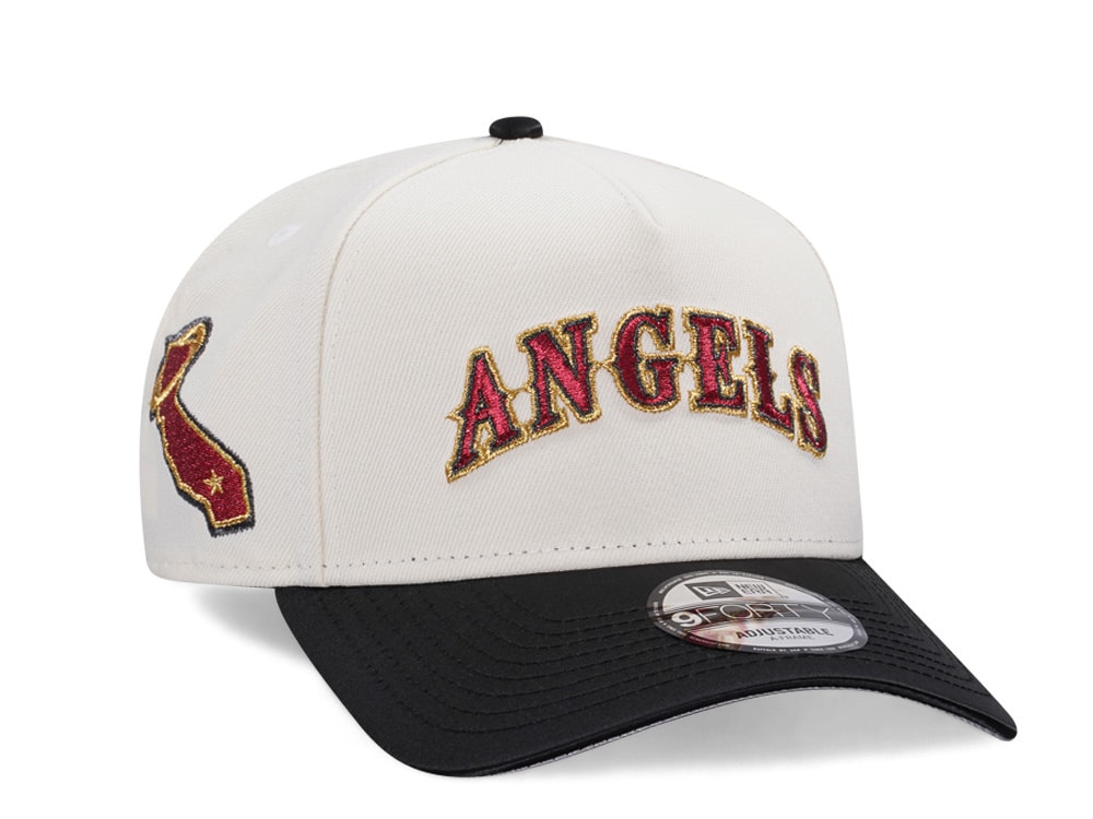 New Era California Angels Gold Chrome Two Tone 9Forty A Frame Snapback Hat