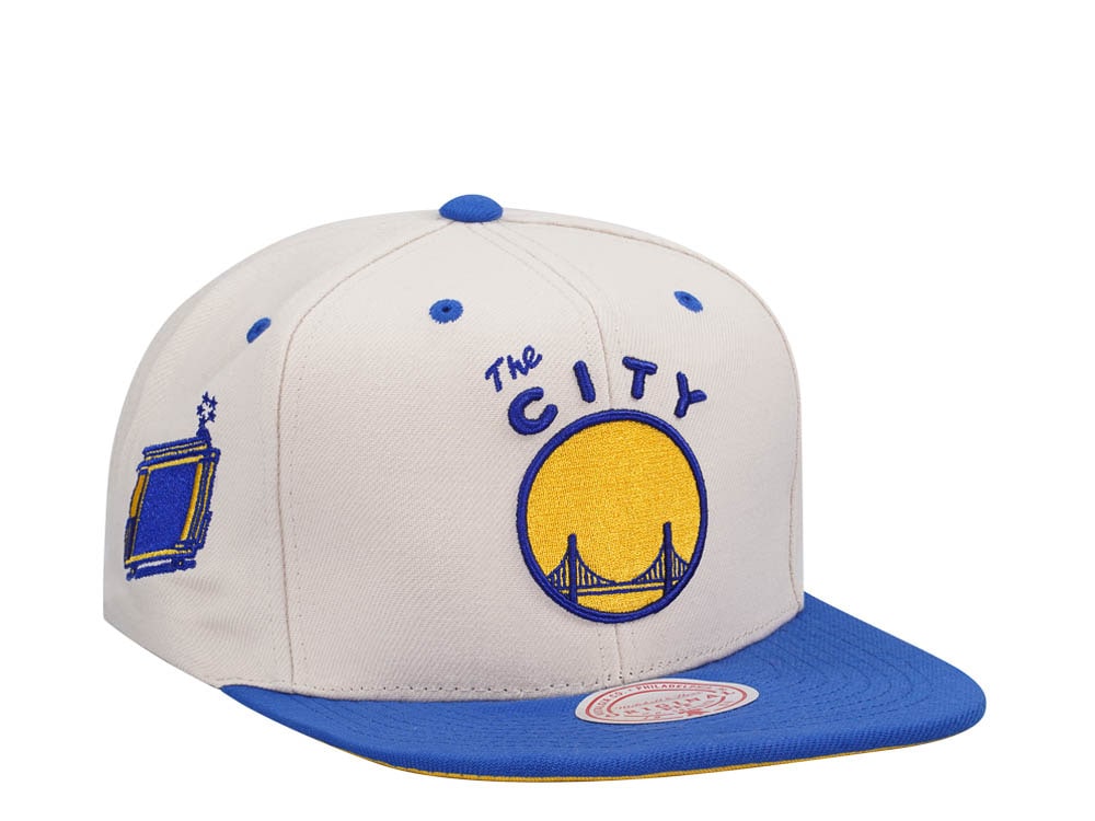 Mitchell & Ness Golden State Warriors Sail Off White Two Tone Snapback Hat