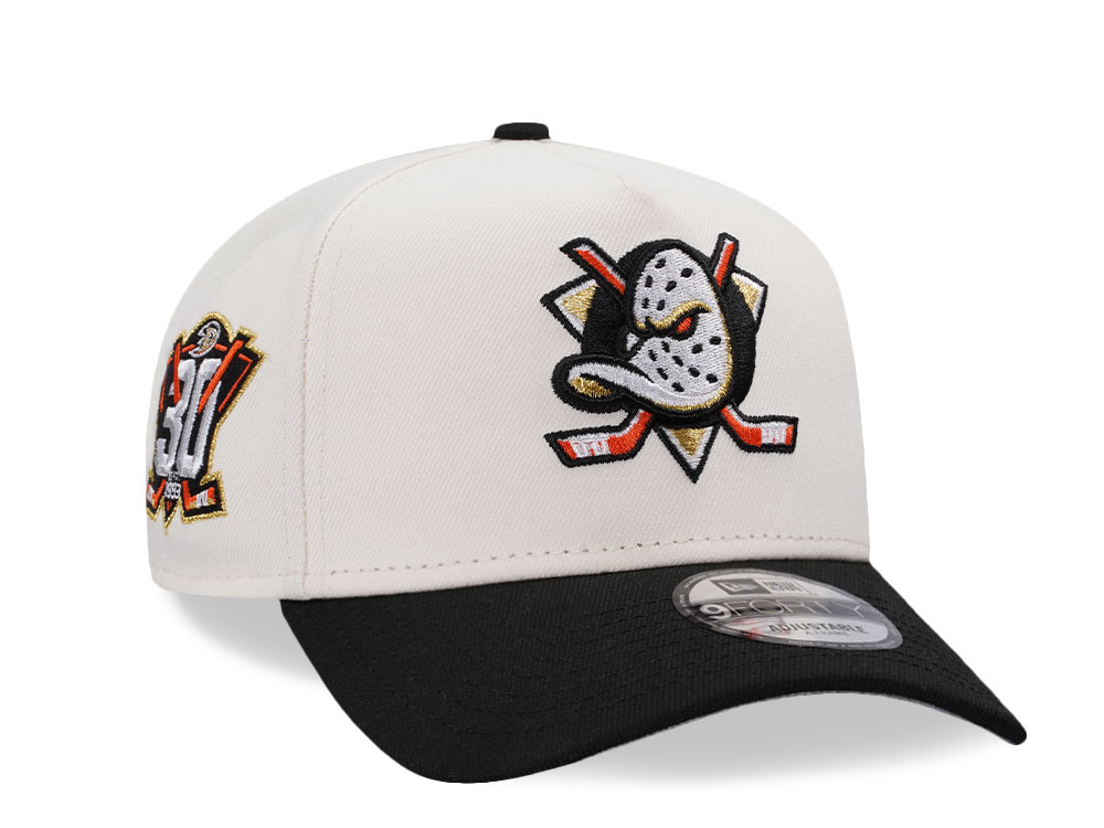 New Era Anaheim Ducks 30th Anniversary Chrome Two Tone Edition 9Forty A Frame Snapback Hat