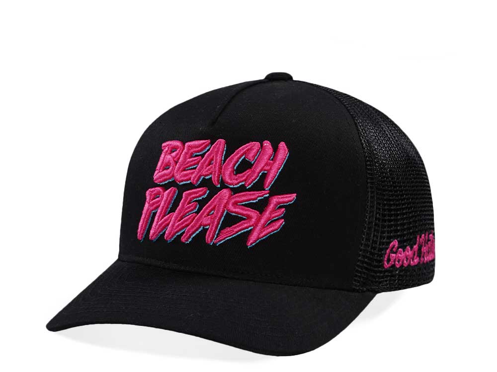 Good Hats Beach Please Black Trucker Edition Snapback Hat