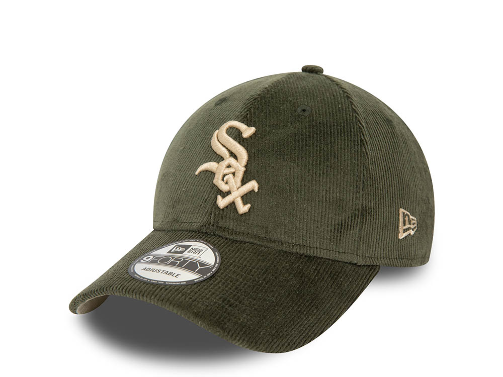 New Era Chicago White Sox Cord Olive 9Forty Strapback  Hat