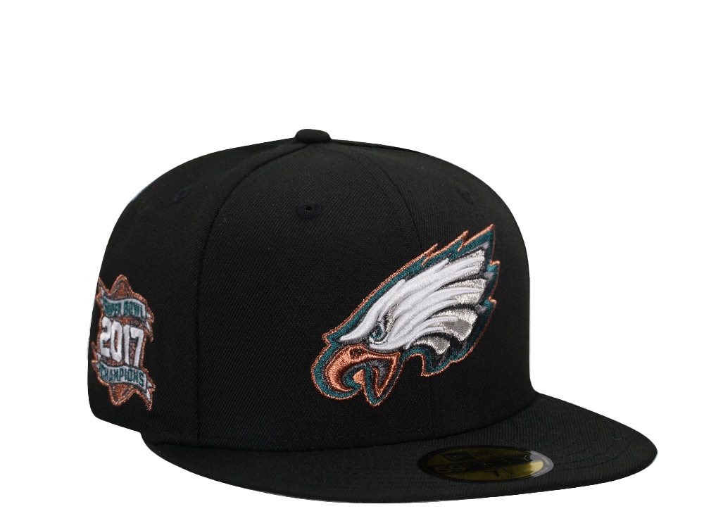 New Era Philadelphia Eagles Super Bowl Champions 2018 Black Copper Edition 59Fifty Fitted Hat