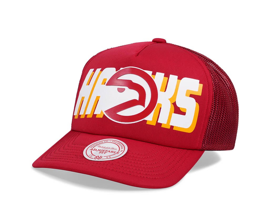 Mitchell & Ness Atlanta Hawks Red Billboard Trucker Snapback Hat