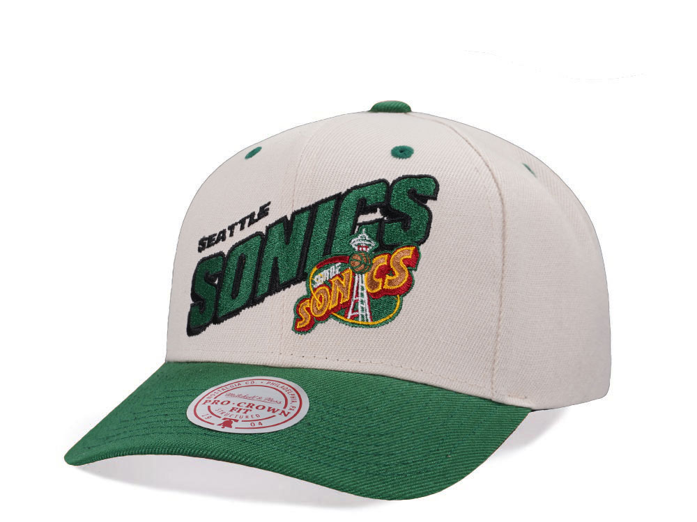 Mitchell & Ness Seattle SuperSonics Chrome Two Tone Pro Crown Fit Snapback Hat