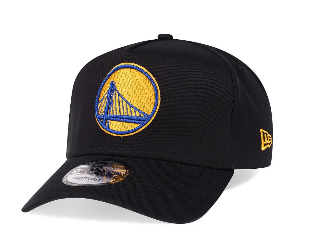 New Era Golden State Warriors Black 9Forty A Frame Snapback Hat