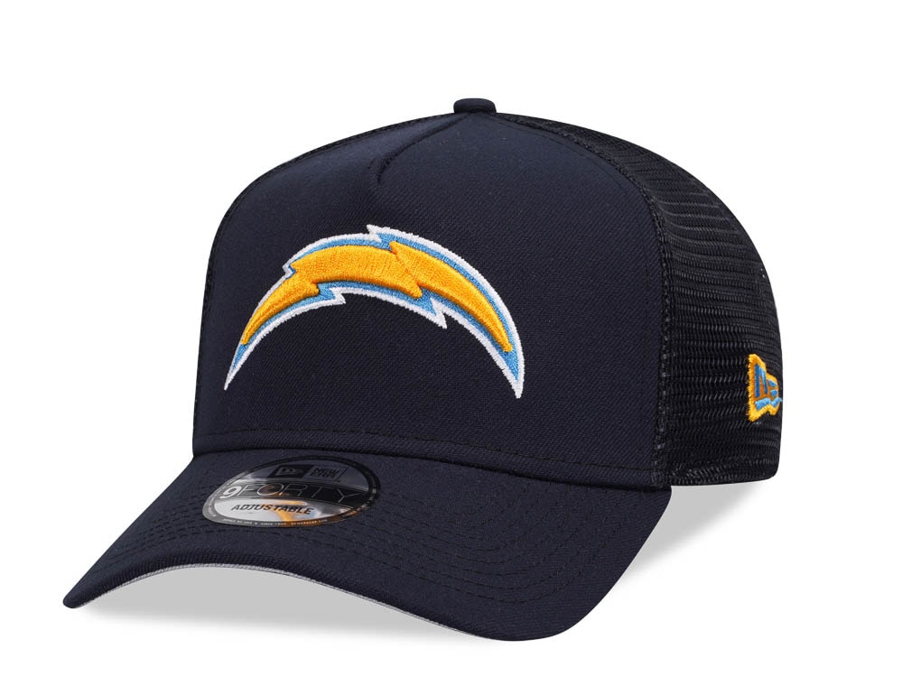 New Era Los Angeles Chargers Navy 9Forty A Frame Trucker Snapback Hat