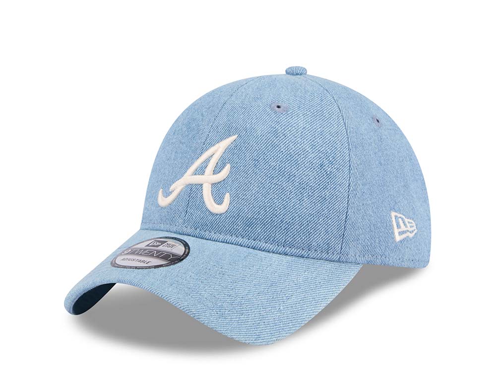 New Era Atlanta Braves Washed Denim 9Twenty Strapback Hat