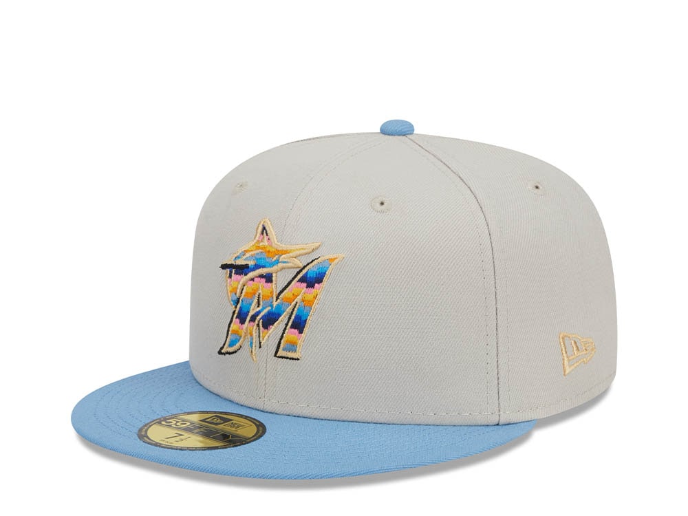 New Era Miami Marlins Beachfront Stone Two Tone Edition 59Fifty Fitted Hat