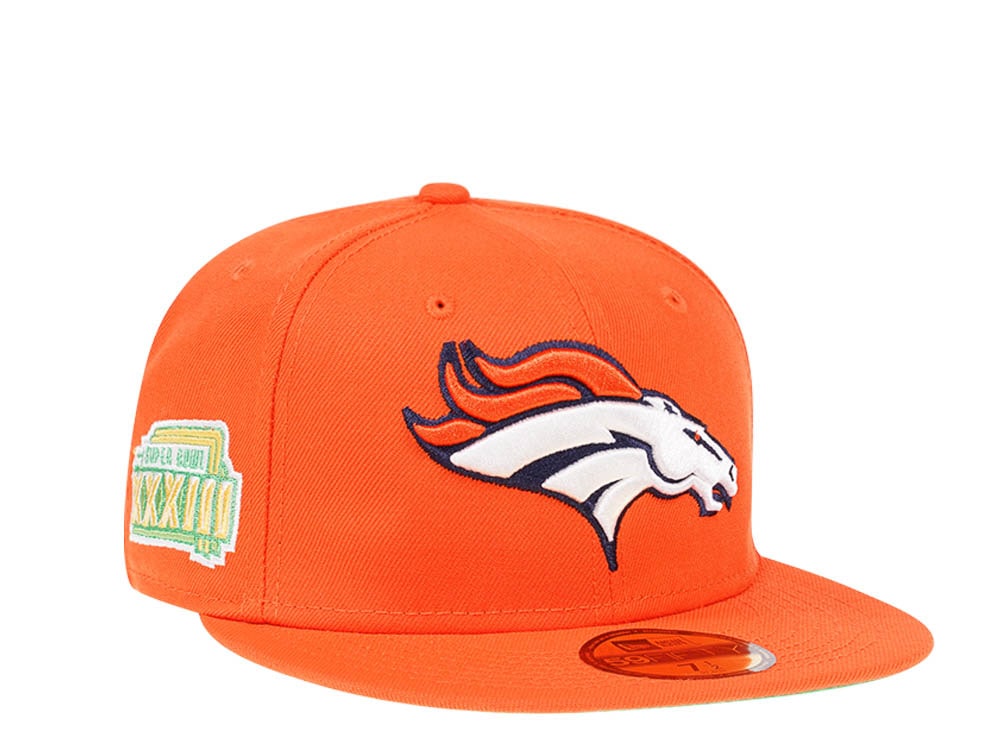 New Era Denver Broncos Citruspop Patch Super Bowl XXXIII 59fifty Fitted Hat