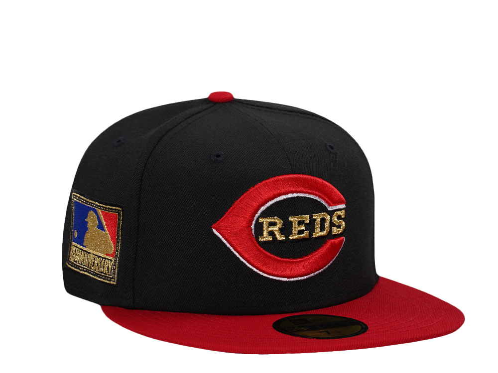 New Era Cincinnati Reds MLB 125th Anniversary Black Two Tone Edition 59Fifty Fitted Hat