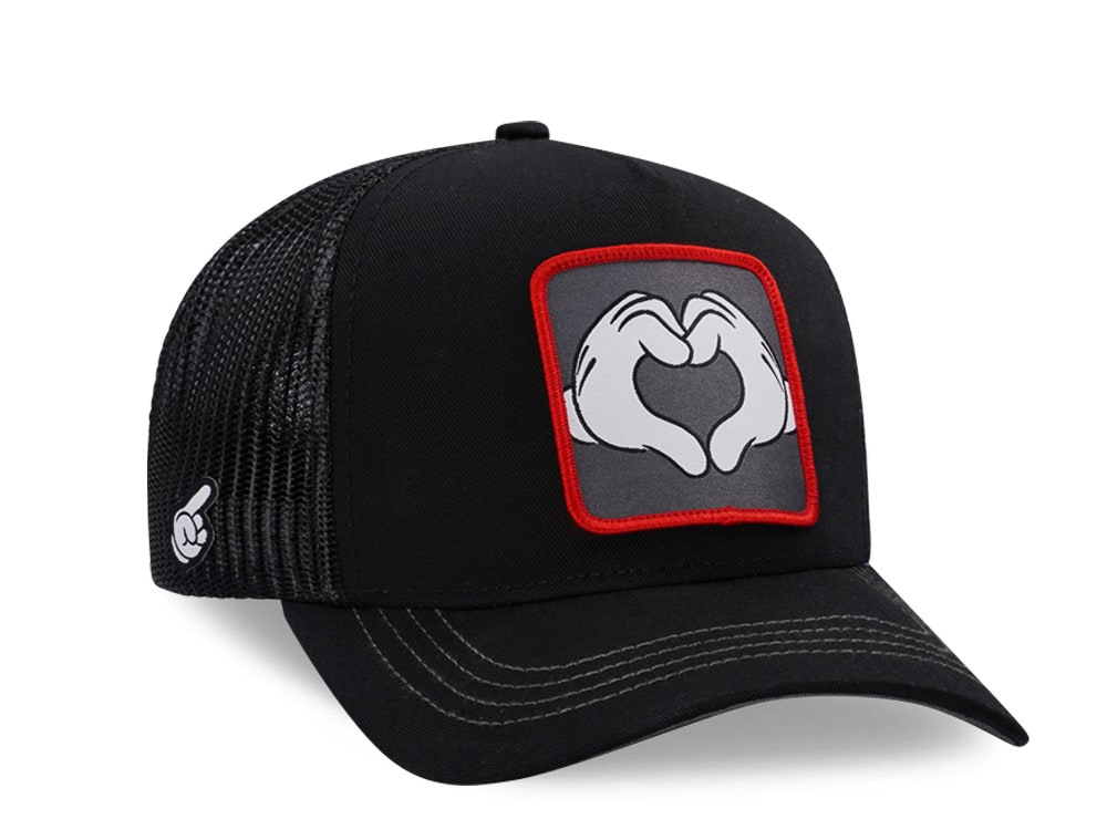 Capslab Disney Heart Hands Black Trucker Snapback Hat