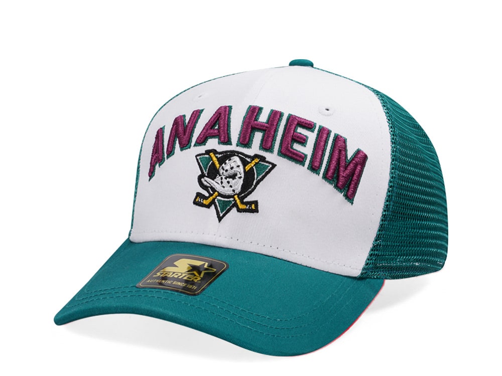 Starter Anaheim Ducks Penalty Curved Trucker Snapback Hat