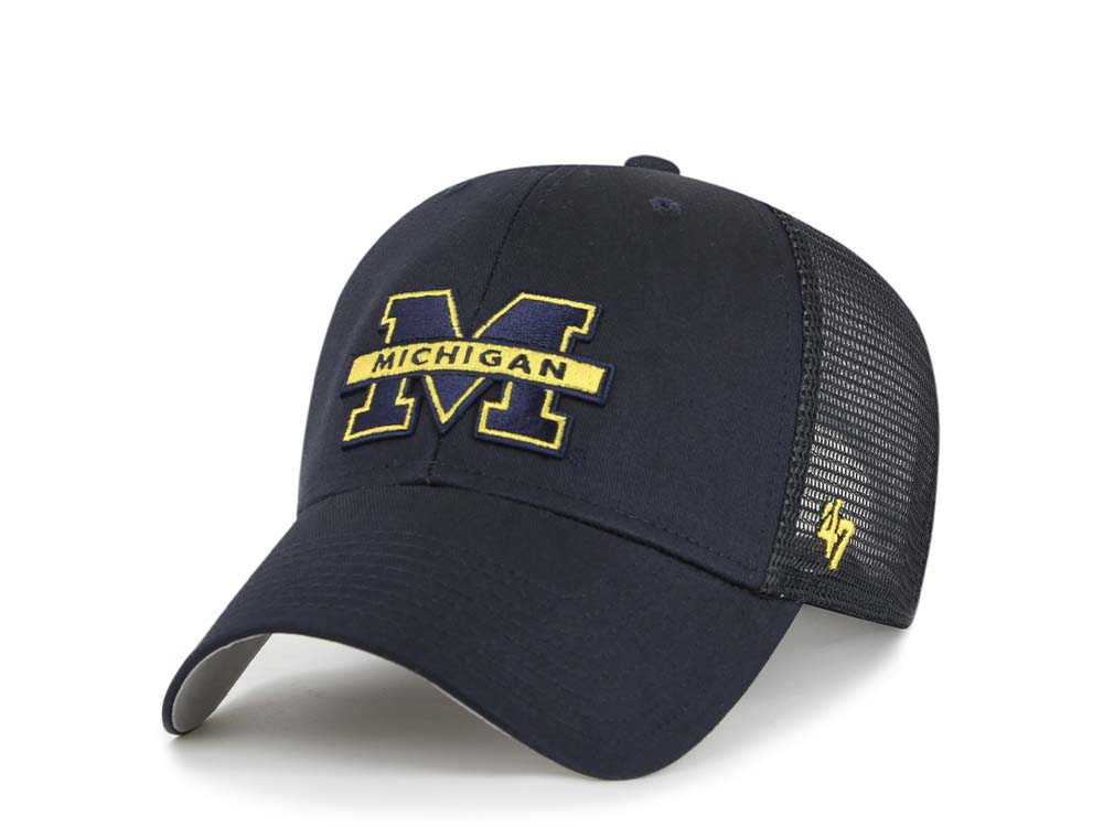 47Brand Michigan Wolverines Navy Trucker MVP Snapback Hat