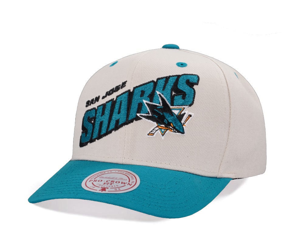 Mitchell & Ness San Jose Sharks Chrome Two Tone Pro Crown Fit Snapback Hat