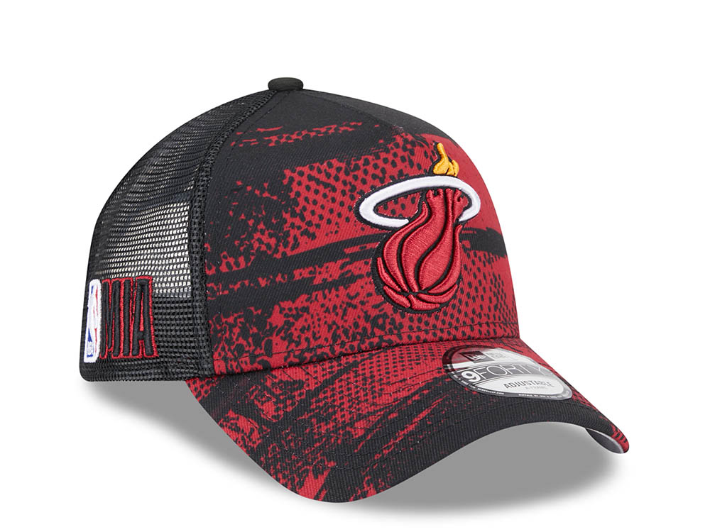 New Era Miami Heat NBA Tip Off 2024 Trucker 9Forty A Frame Snapback Hat