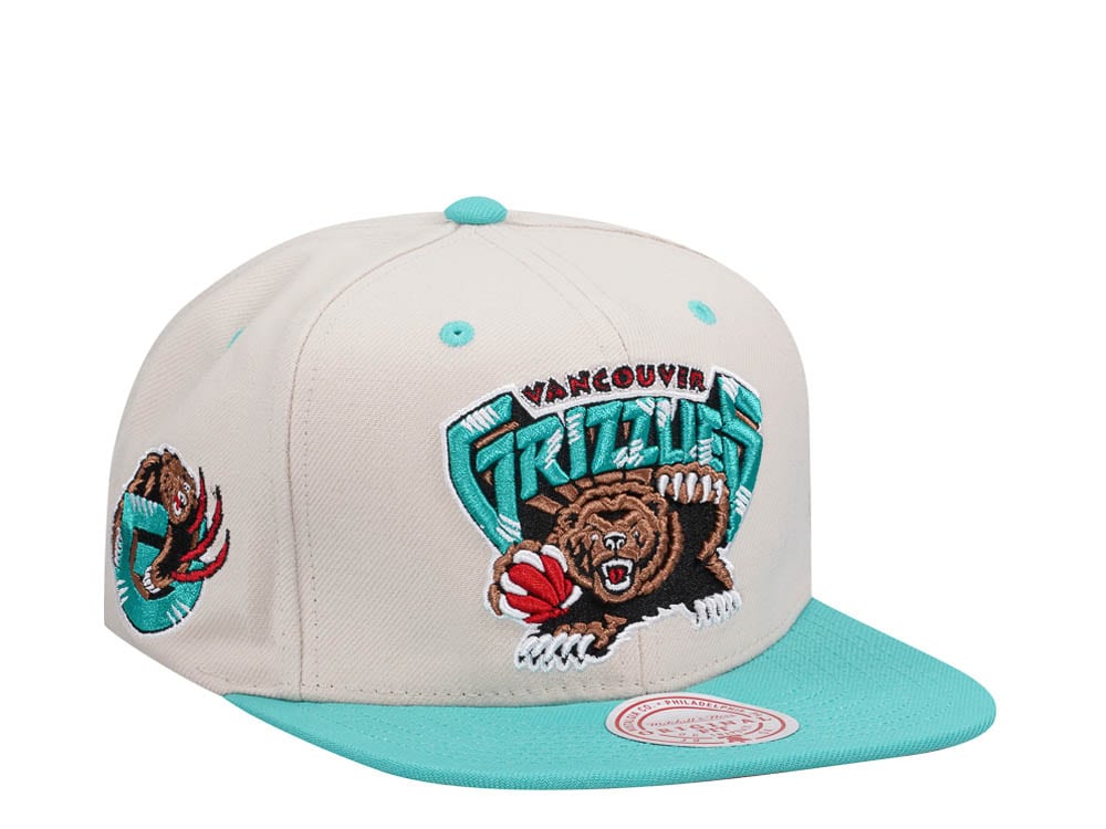 Mitchell & Ness Vancouver Grizzlies Sail Off White Two Tone Snapback Hat