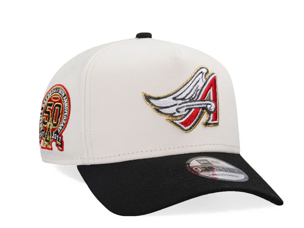 New Era Anaheim Angels 50th Anniversary Chrome Gold Two Tone Edition A Frame Snapback Hat