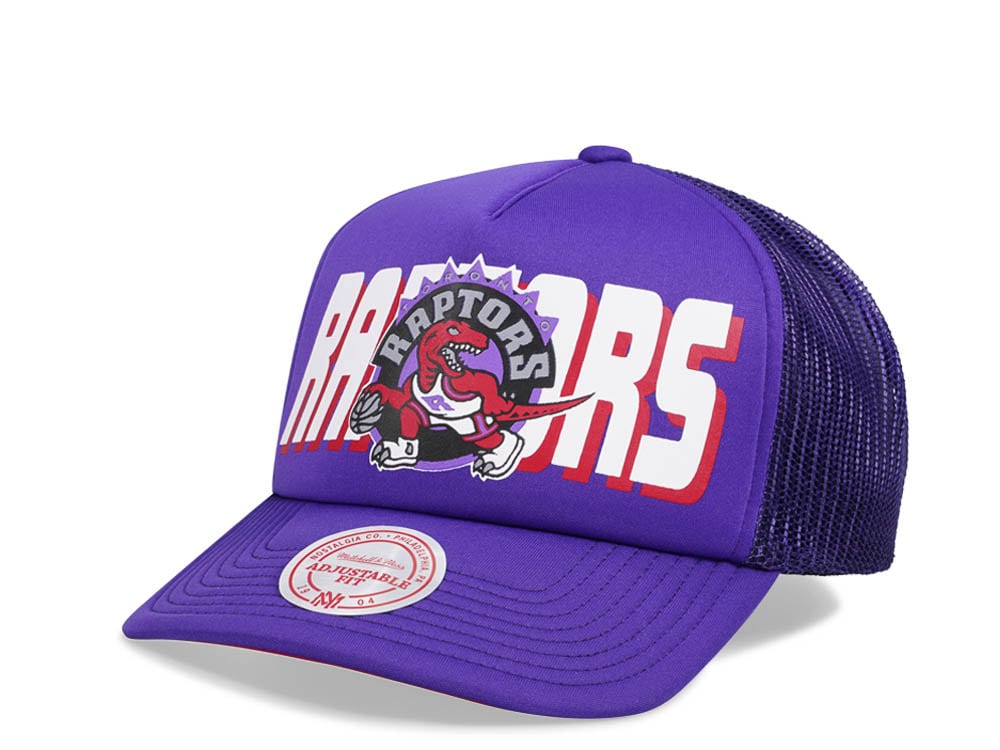 Mitchell Ness Toronto Raptors Purple Billboard Trucker Snapback Cap TOPPERZSTORE.COM