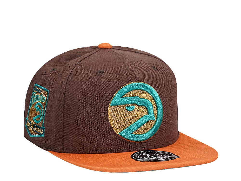 Mitchell & Ness Atlanta Hawks 25th Anniversary Copper Top Hardwood Classic Dynasty Fitted Hat