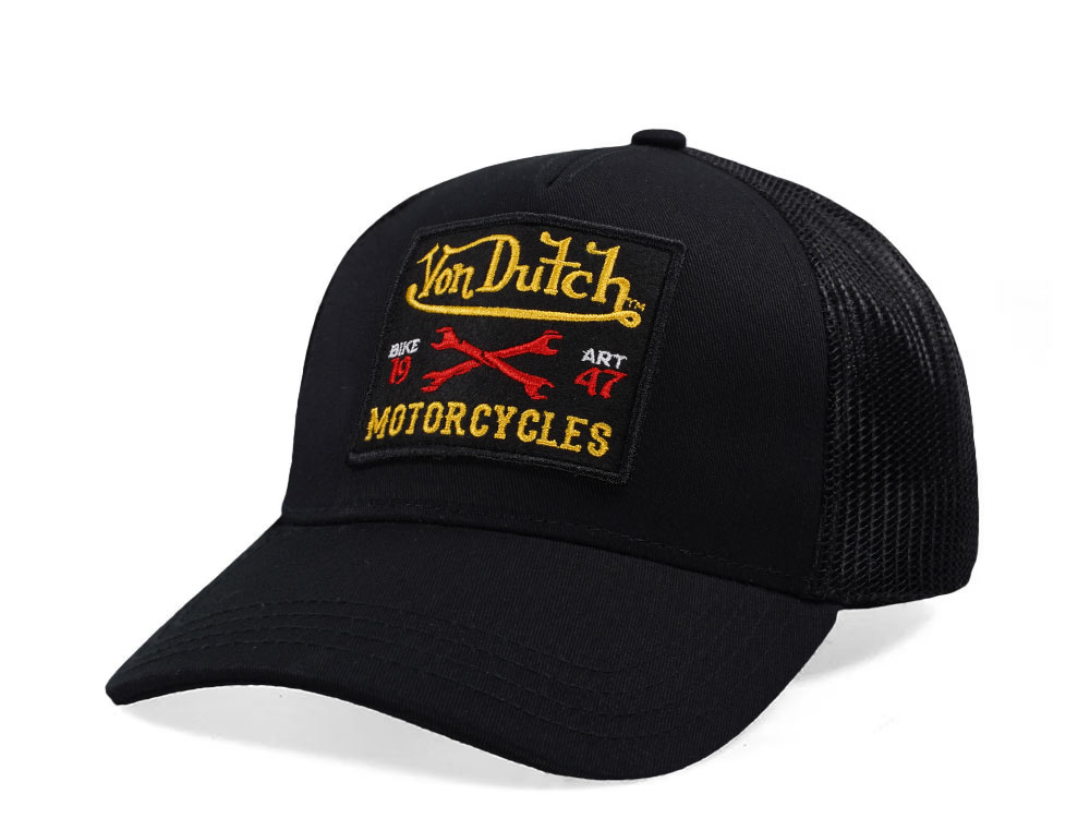 Von Dutch Square Patch Black Trucker Edition Snapback Hat