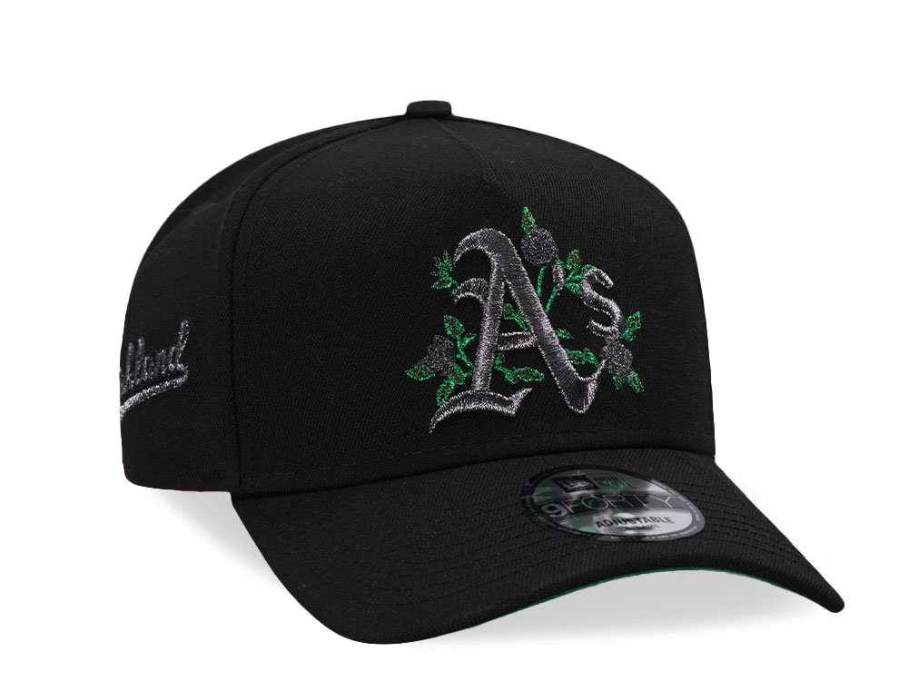 New Era Oakland Athletics Black Metallics 9Forty A Frame Snapback Hat