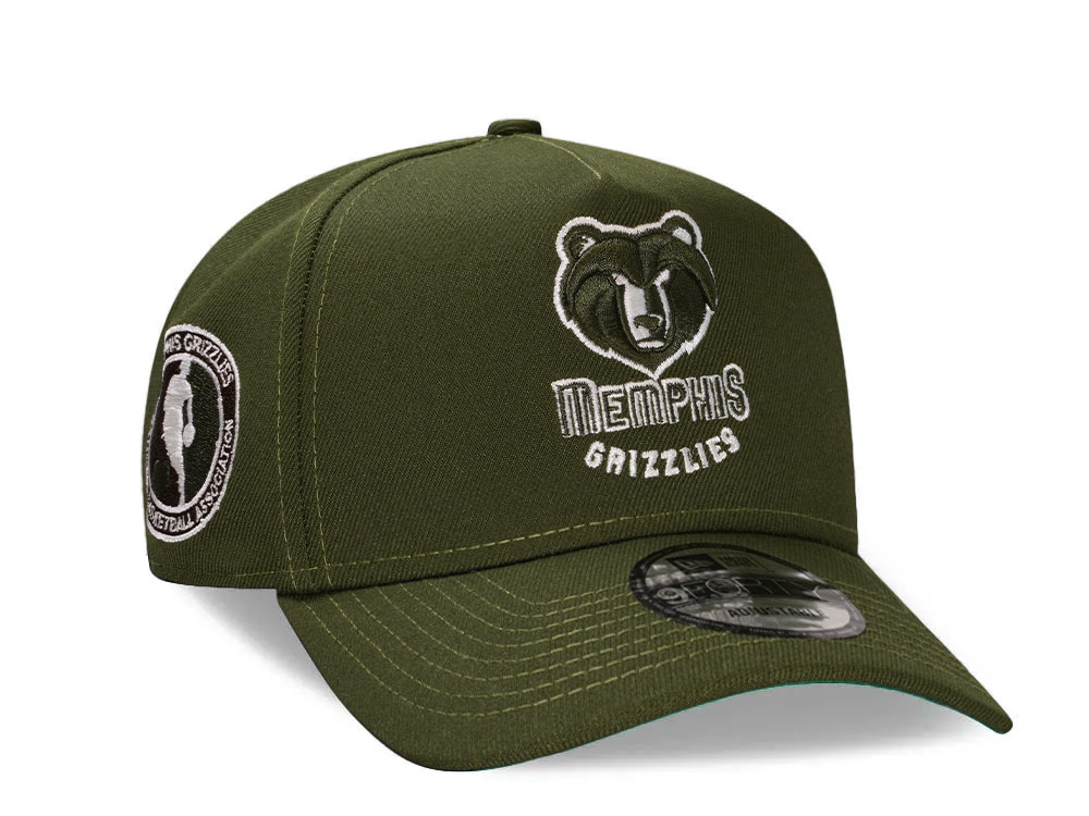 New Era Memphis Grizzlies Olive Edition 9Forty A Frame Snapback Hat