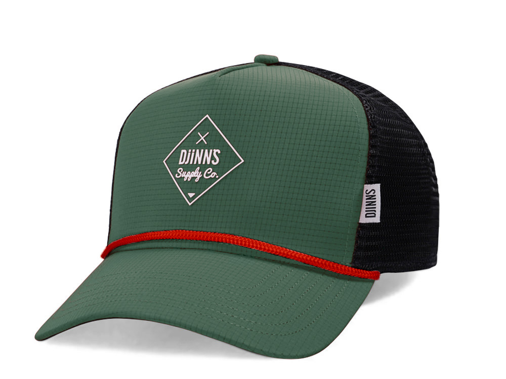 Djinns Rubber Ripstring Olive Trucker Snapback Hat