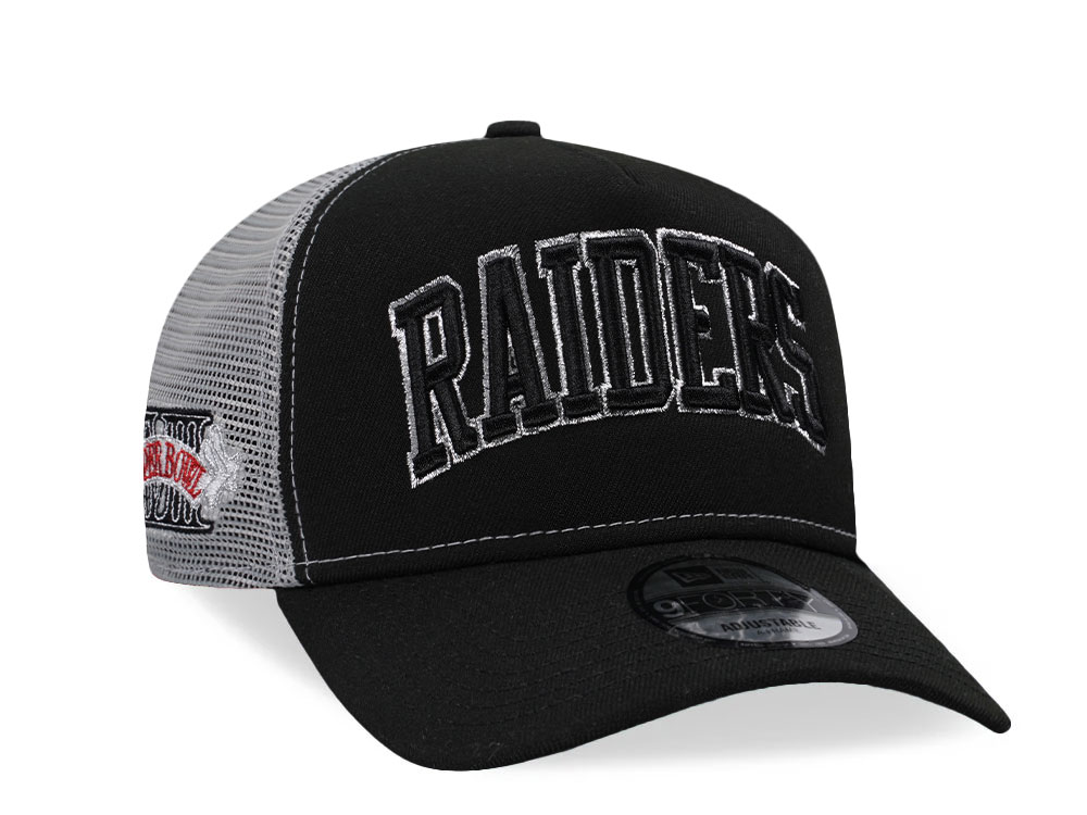 New Era Las Vegas Raiders Super Bowl XVIII Vintage Trucker 9Forty A Frame Snapback Hat