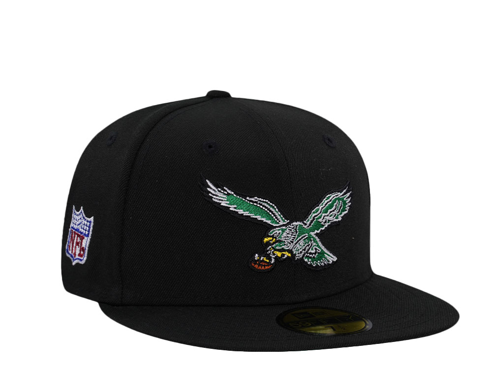 New Era Philadelphia Eagles Black Throwback Prime Edition 59Fifty Fitted Hat