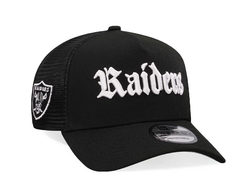 New Era Las Vegas Raiders Black Trucker A Frame 9Forty Snapback Hat