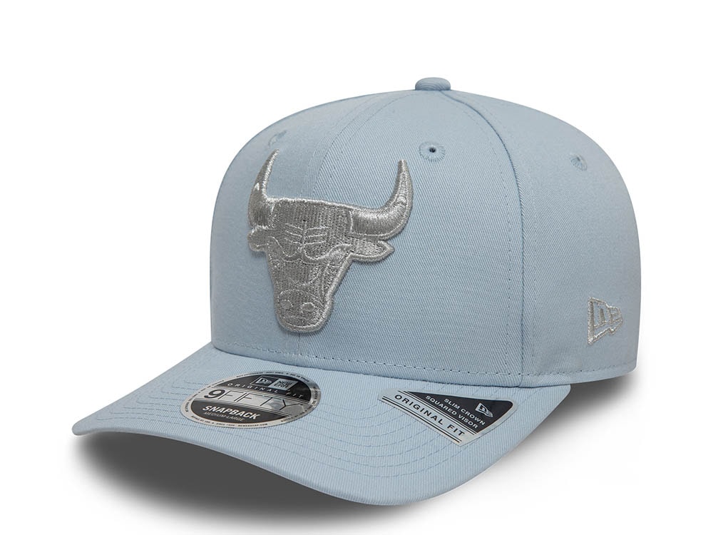 New Era Chicago Bulls Metallic Sky Blue 9Fifty Original Fit Snapback Hat