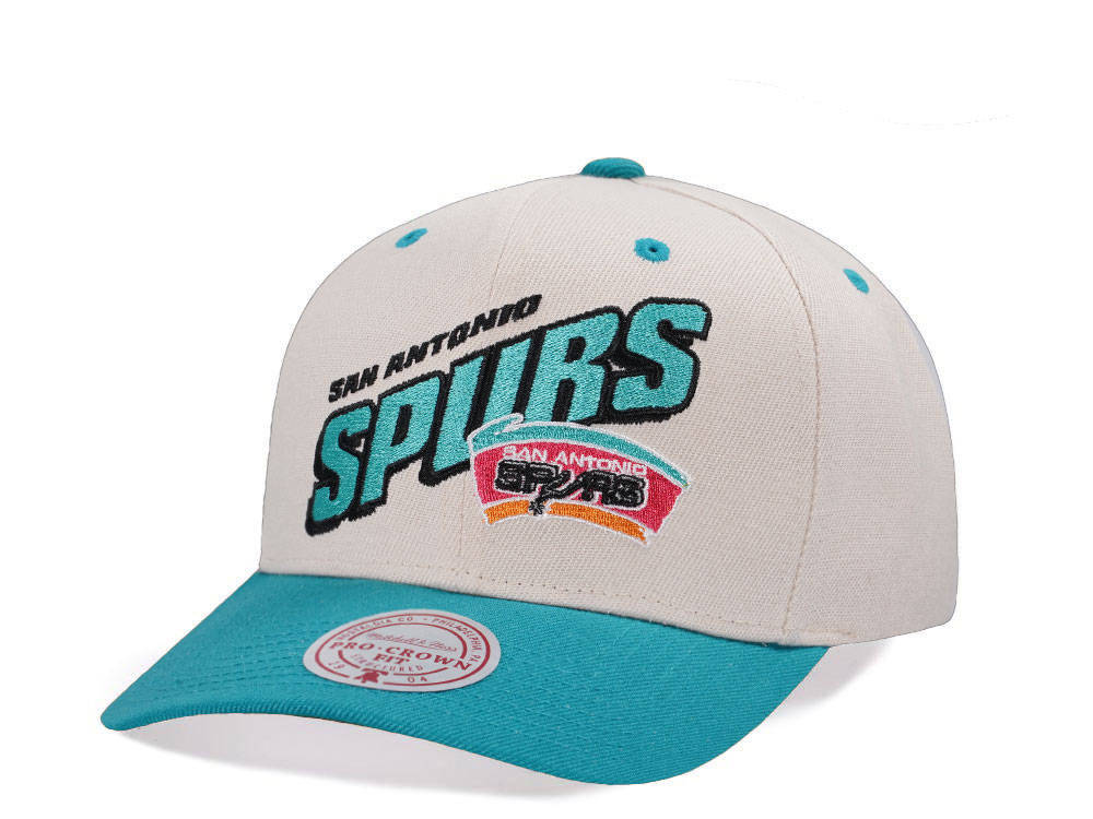 Mitchell & Ness San Antonio Spurs Chrome Two Tone Pro Crown Fit Snapback Hat