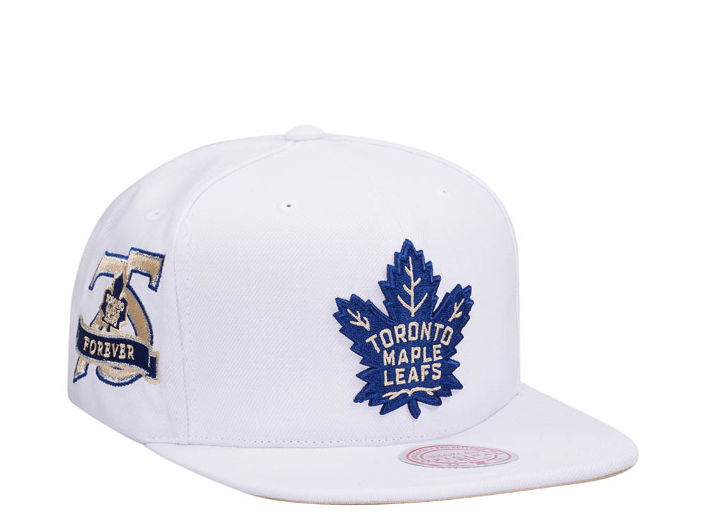 Mitchell & Ness Toronto Maple Leafs 75th Anniversary Winter White Snapback Hat