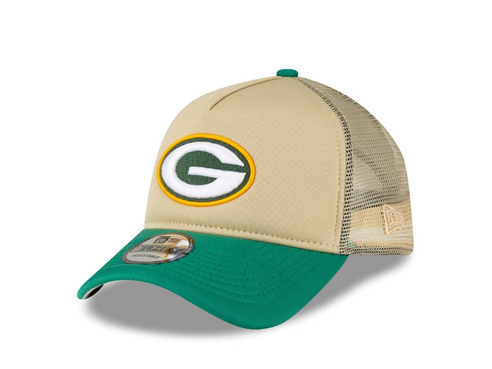 New Era Green Bay Packers All Day Two Tone 9Forty A Frame Trucker Snapback Hat