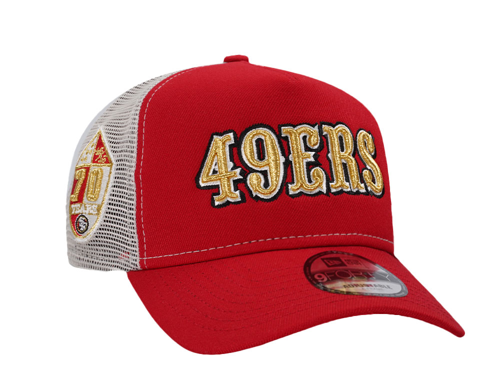 New Era San Francisco 49ers 70th Anniversary Vintage Trucker 9Forty A Frame Snapback Hat