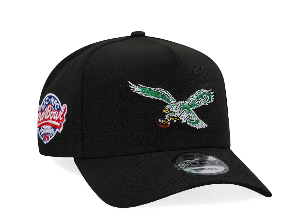 New Era Philadelphia Eagles Pro Bowl 1986 Black Classic Edition 9Forty A Frame Snapback Hat