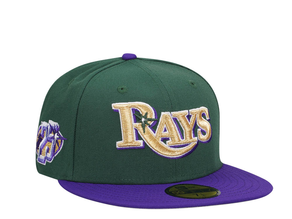 New Era Tampa Bay Rays 25th Anniversary Purple Green Two Tone Edition 59Fifty Fitted Hat