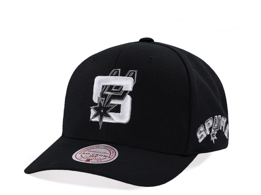 Mitchell & Ness San Antonio Spurs Hardwood Classic Pro Crown Fit Black Snapback Hat